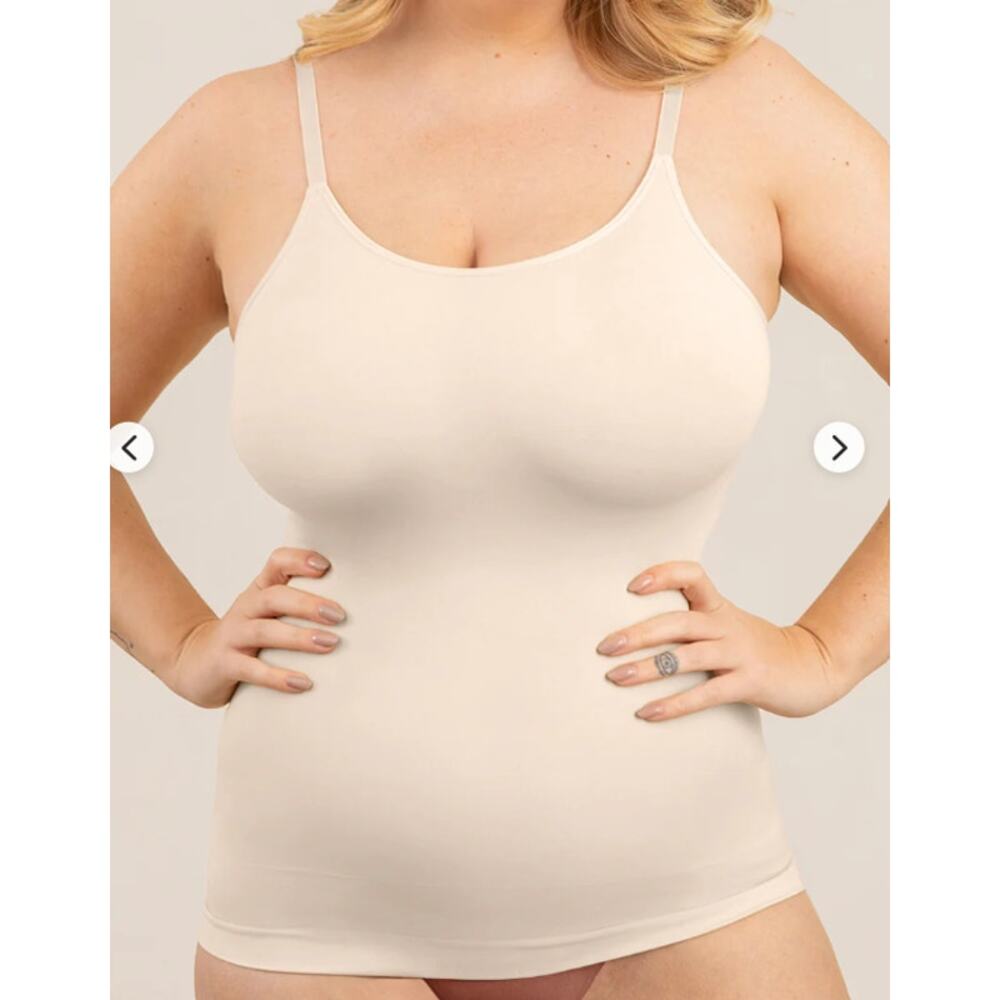 Shapermint Empetua Small Beige All Day Every Day Scoop Neck Cami Tank Top